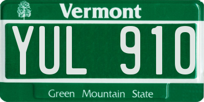 VT license plate YUL910