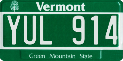 VT license plate YUL914