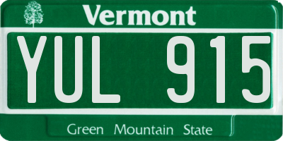 VT license plate YUL915