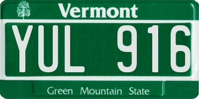VT license plate YUL916