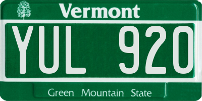 VT license plate YUL920