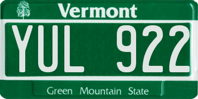 VT license plate YUL922