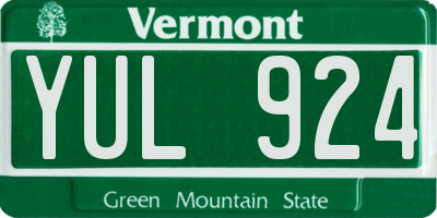 VT license plate YUL924