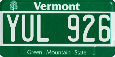 VT license plate YUL926