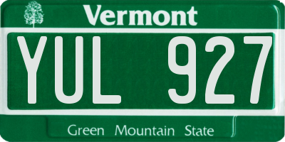 VT license plate YUL927