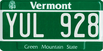 VT license plate YUL928