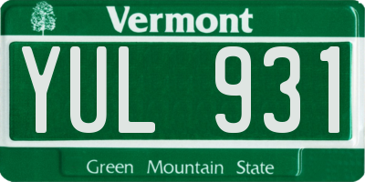 VT license plate YUL931