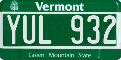 VT license plate YUL932