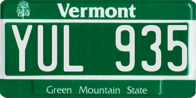VT license plate YUL935