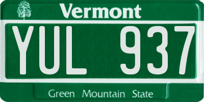 VT license plate YUL937