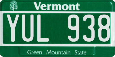 VT license plate YUL938