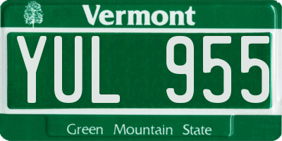 VT license plate YUL955