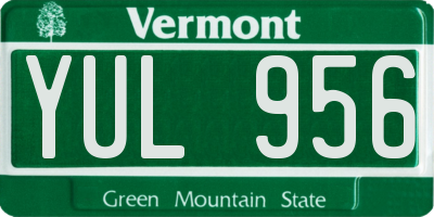 VT license plate YUL956