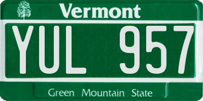 VT license plate YUL957
