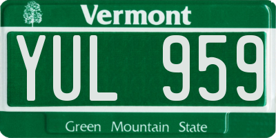 VT license plate YUL959