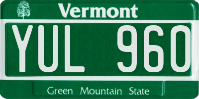 VT license plate YUL960