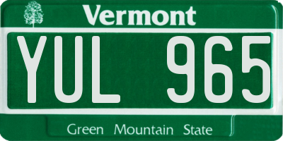 VT license plate YUL965