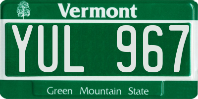 VT license plate YUL967