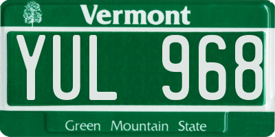 VT license plate YUL968