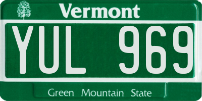 VT license plate YUL969