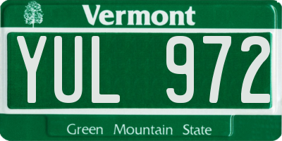 VT license plate YUL972