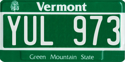 VT license plate YUL973
