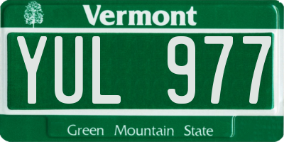 VT license plate YUL977
