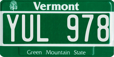 VT license plate YUL978