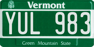 VT license plate YUL983