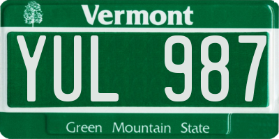 VT license plate YUL987
