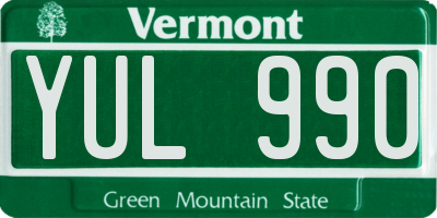 VT license plate YUL990