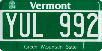 VT license plate YUL992