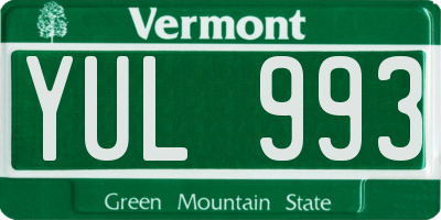 VT license plate YUL993