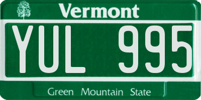 VT license plate YUL995