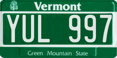 VT license plate YUL997