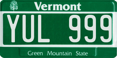 VT license plate YUL999