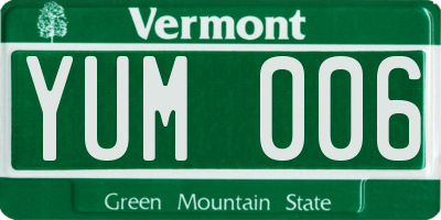 VT license plate YUM006