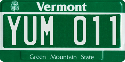 VT license plate YUM011