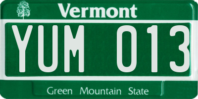 VT license plate YUM013