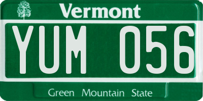 VT license plate YUM056