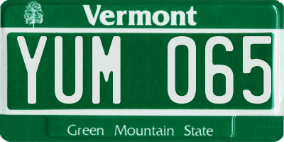 VT license plate YUM065