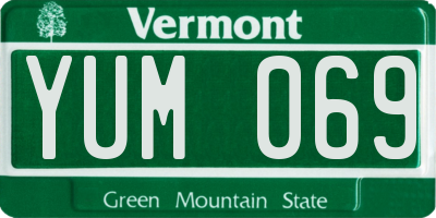 VT license plate YUM069