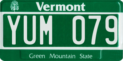 VT license plate YUM079