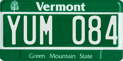 VT license plate YUM084