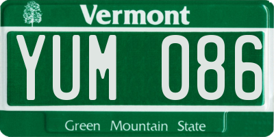 VT license plate YUM086