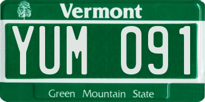 VT license plate YUM091