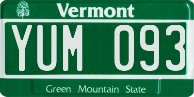 VT license plate YUM093