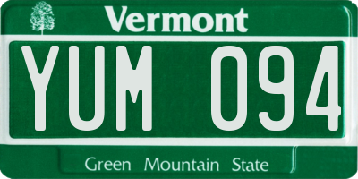 VT license plate YUM094
