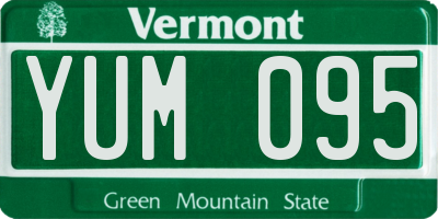 VT license plate YUM095
