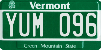 VT license plate YUM096